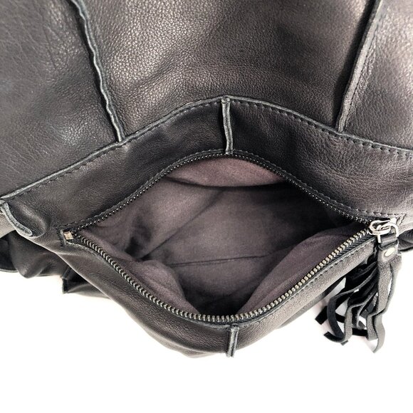 Cut ‘n Paste Black Slouchy Leather Shoulder Bag | Convertible Style - Picture 9 of 11